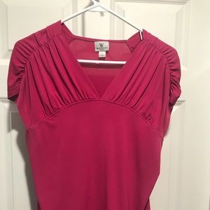 Worthington fuchsia sleeveless dress shirt